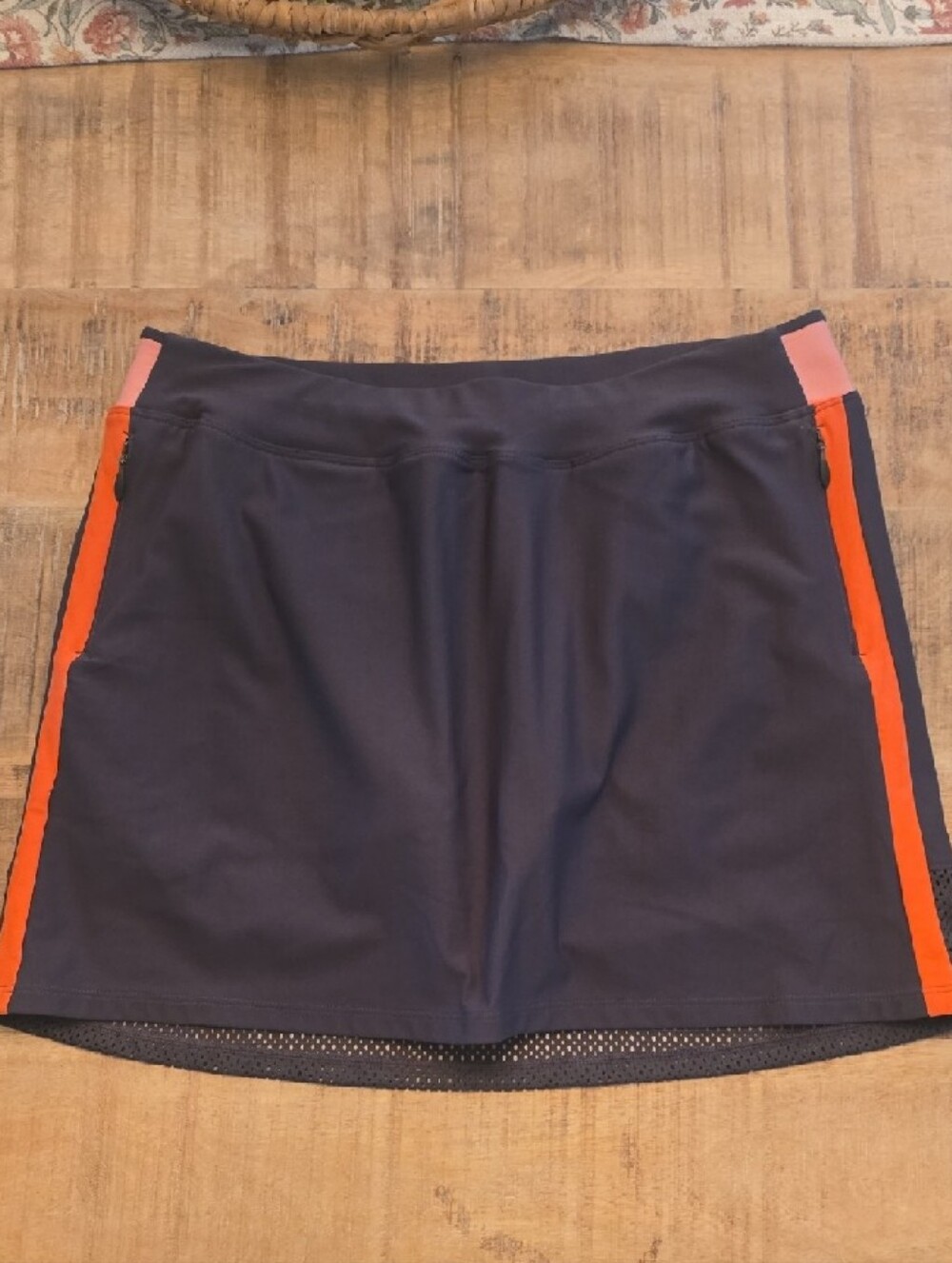 Gray Skort with Orange Side Stripes
